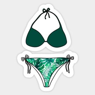 Bikini Green Leaves Pattern Sticker